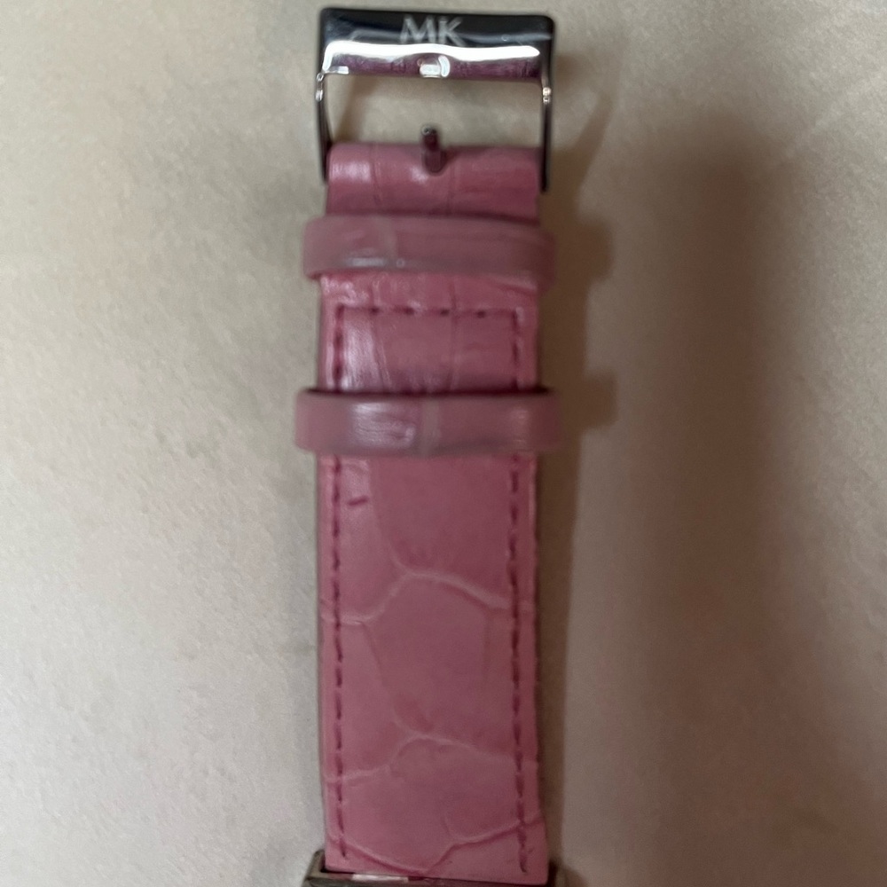 Mary Kay Silver Dial Watch with Pink and Tan Strap - Picture 3 of 7